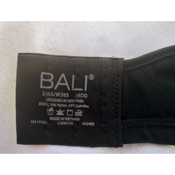 Bali Passion Comfort Minimizer Underwire Bra Size 38DD Seamless Black Plus Size - Picture 3 of 6